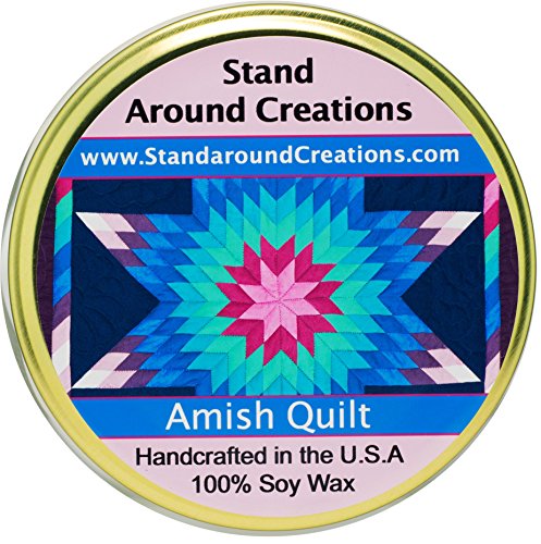 Premium 100% Soy Tureen Candle - 11 oz. - Scent: Amish Quilt - Spicy, Sweet w/Vanilla w/Cinnamon, Clove, Allspice w/Sugar.