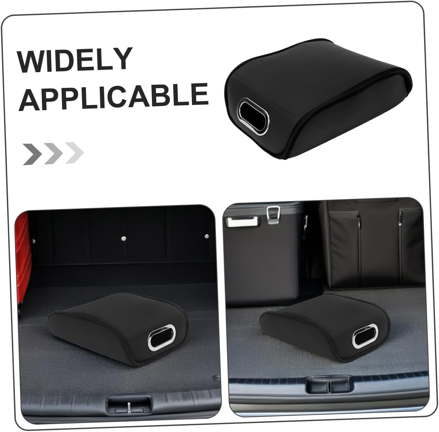 GALPADA Car Trunk Shoe Organizer Box with Handle, Waterproof Black Storage Container for Suv Sedan Truck, Boot Box for Car Trunk and Footwear Storage 14x10.2x4 Inches