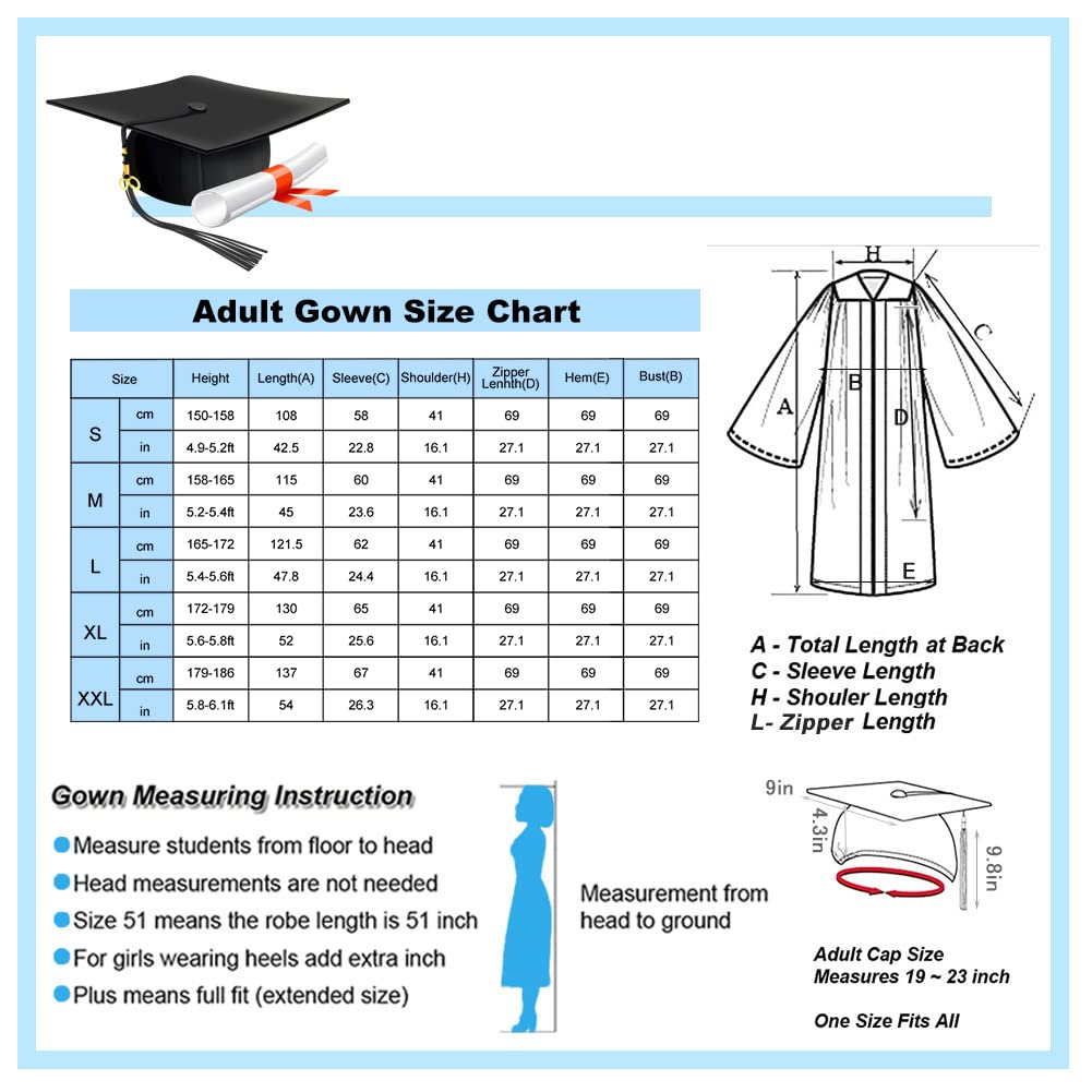 Buy 2022 Graduation Gown Cap Tassel Set, Matte 2022 Graduation Unisex