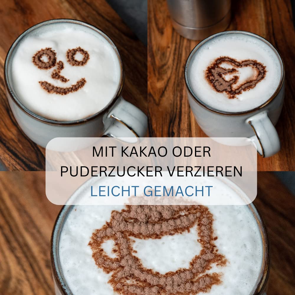 Westmark Setaccio decorativo per cacao e zucchero, Con 4 stencil, Capacità: 250 ml, ø 7,5 cm, Acciaio inox, 62842260