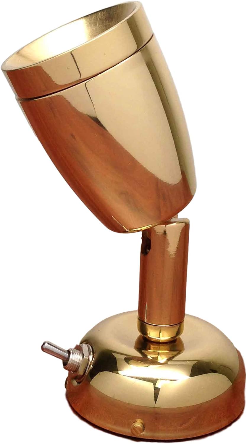 Pactrade Marine Boat LED Swivel Reading Light Energy Efficient Brass Lacquered