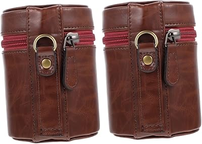 TENDYCOCO 2pcs Camera Bag Tote Purse Organizer Insert Leather Camera Lens Bag Camera Lens Holder Telephoto Lens Bags Leather Pouch Camera Lens Protector Water Proof Camera Mini Change Pouch