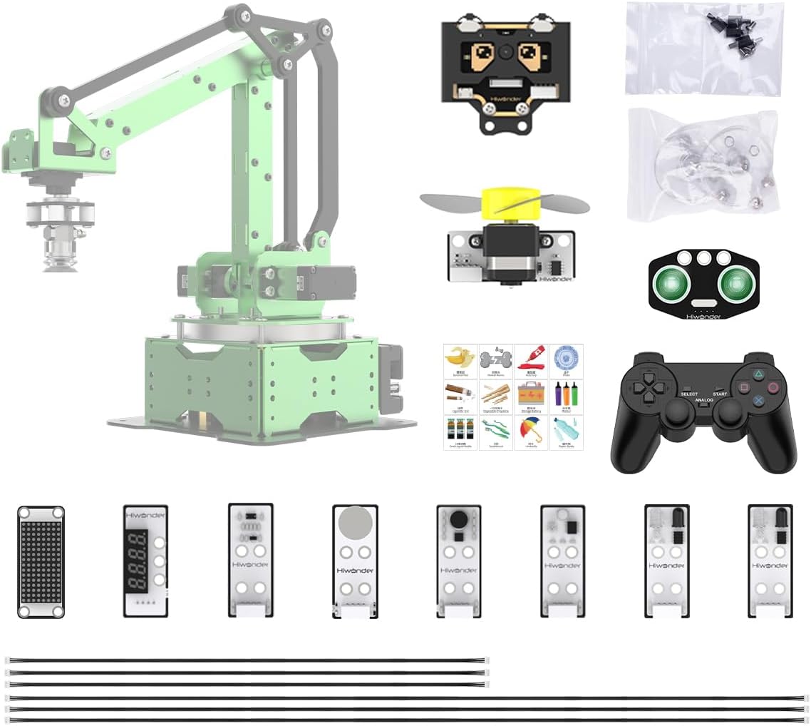Sensor Kits & PS2 Wireless Controllers, Expansion Accessories for MaxArm Upgrade Programming with Glowing Ultrasonic, Color, Touch, Sound, Light, Digital Tube Sensors (Not Included MaxArm Robot Arm)