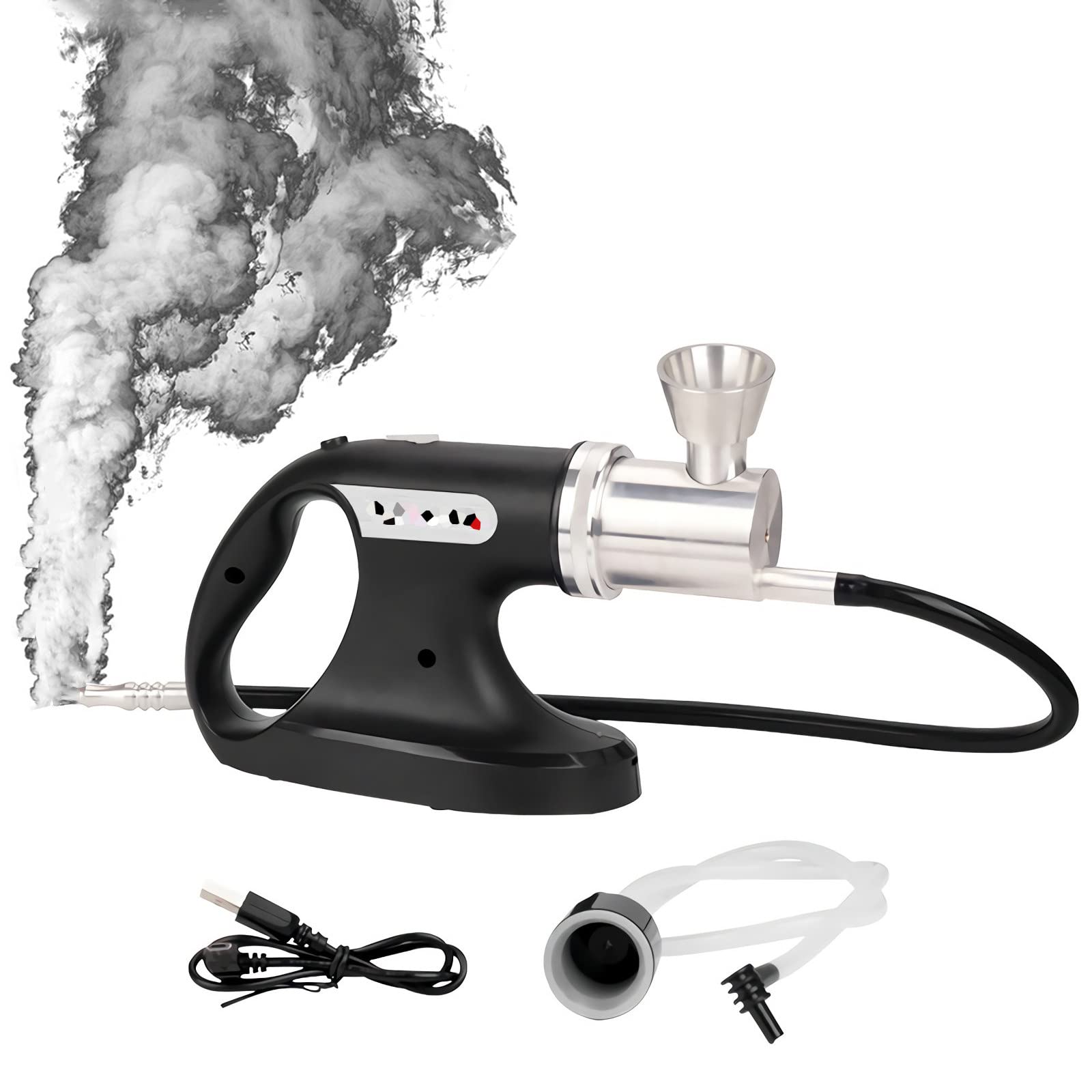Affumicatore Portatile per Alimenti, Kit Premium-8 Pezzi, affumicatore Perfetto per Bevande Come Cocktail e Whisky, affumicatura Fredda per Cibo e Bevande - Regalo per Uomo