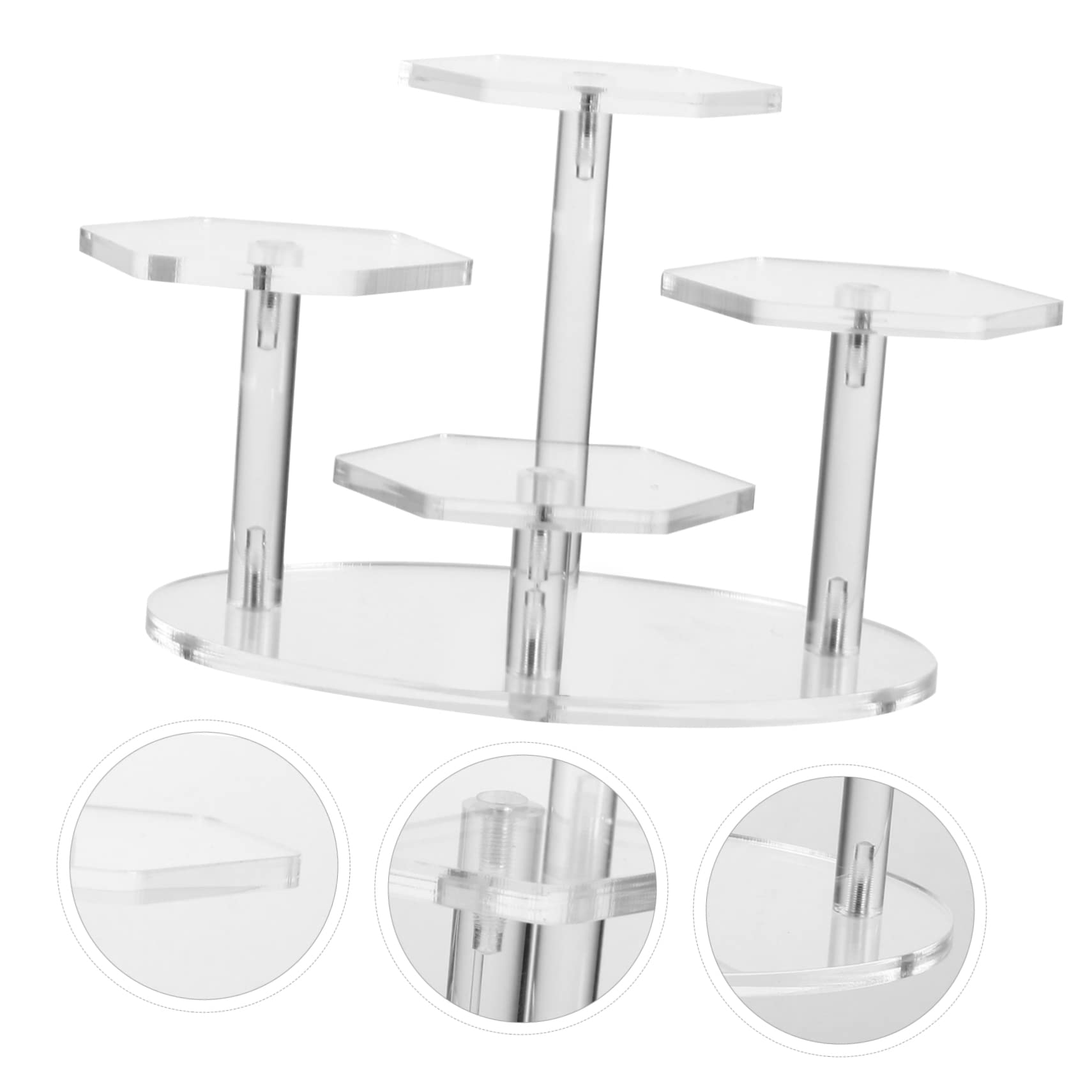 Alipis Soporte De Exhibición Vertical Acrílico Transparente 4 Capas Escalonado Acrílico Diseño Elevador para Figuras y Joyería, Uso En Hogar, Dormitorio o Escritorio, Gran Tamaño