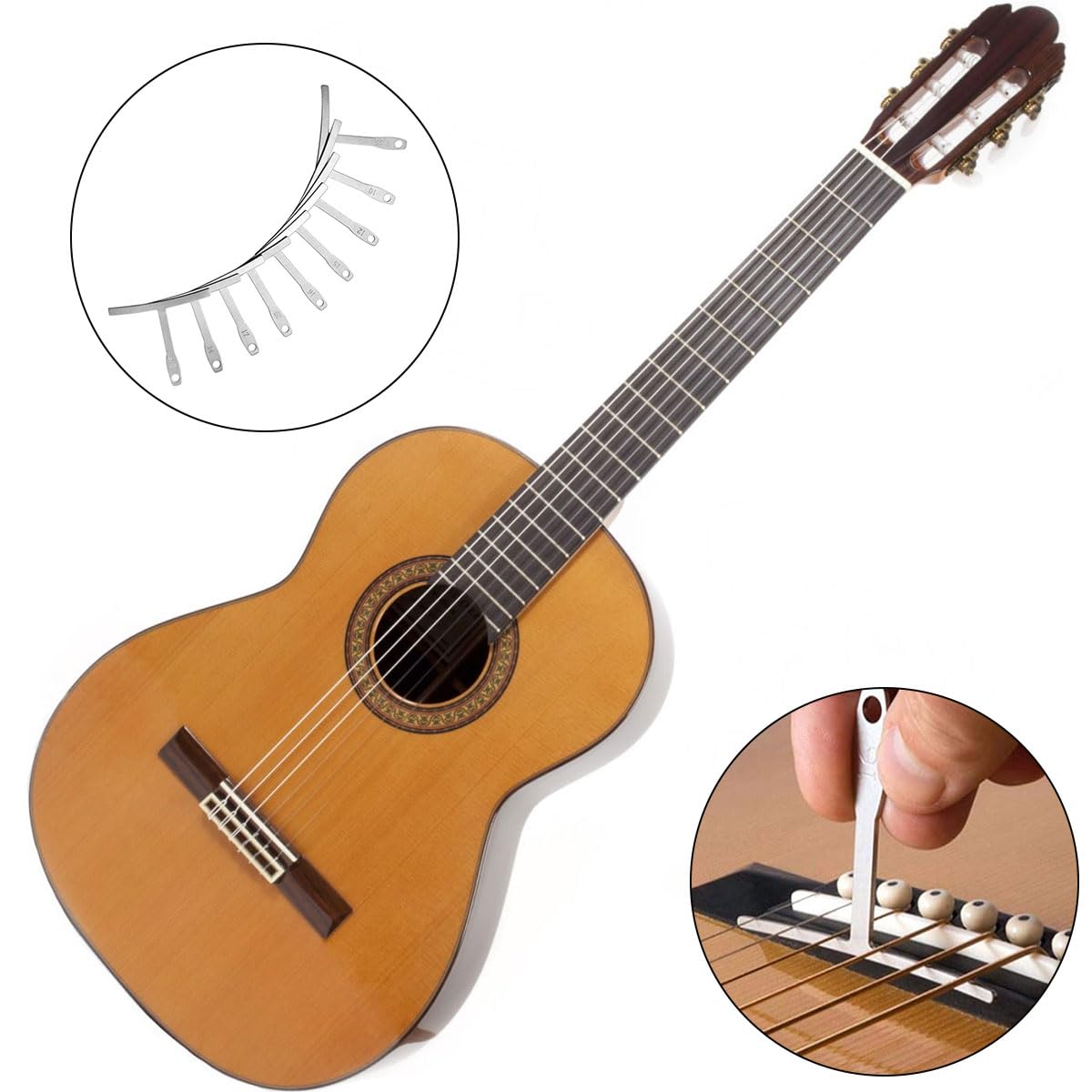 BIGTEDDY - Lot De 9 Jauges De Rayon Pour Guitare Et Basse - Outils Luthier Pour Réglage De Selle De Chevalet