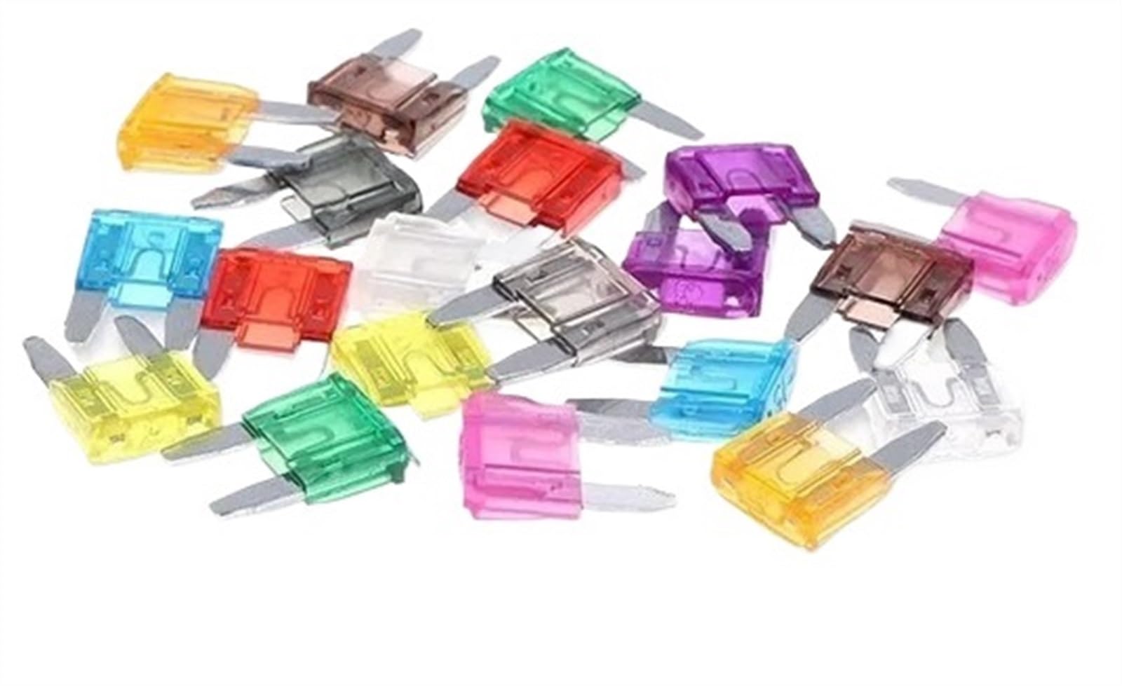 Set di mini fusibili da 180 pezzi Fusibili for auto Mini Fusibili piatti for autoveicoli Barca Camion SUV 2A 3A 5A 7,5A 10A 15A 20A 25A 30A 35A
