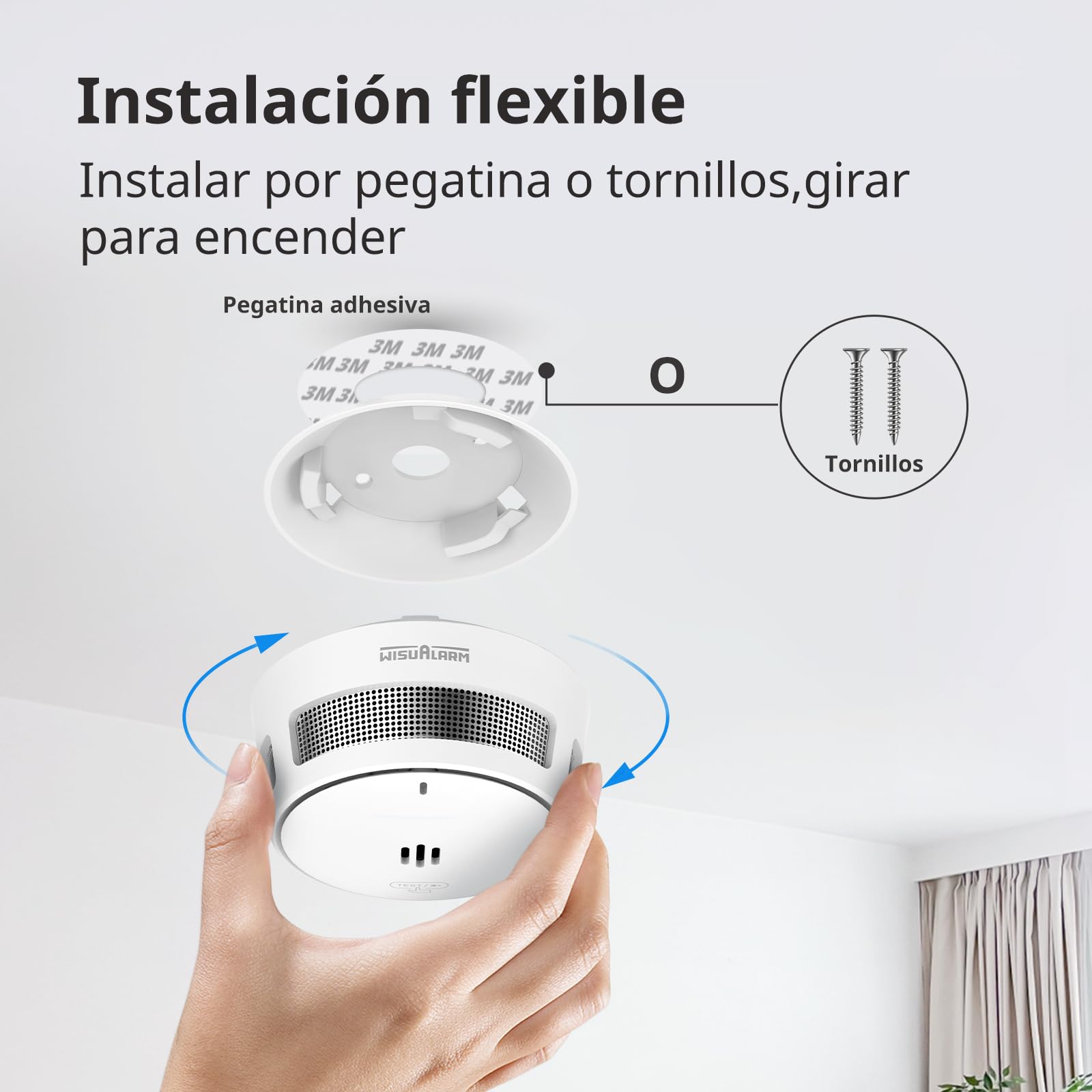 Detector de Humo, 10 años de batería, detectores de Humo para el hogar, Alarma de Incendios con función de Silencio a Distancia, Conforme a EN14604 (3pcs)