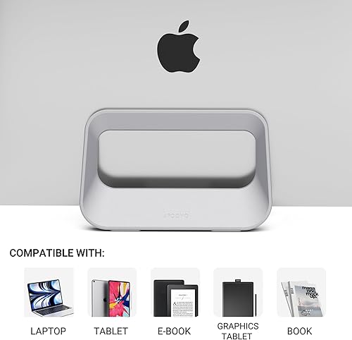 Miniatura 2 de Soporte vertical para computadora de escritorio, soporte de plástico para laptop con protección de silicona, compatible con todos los libros