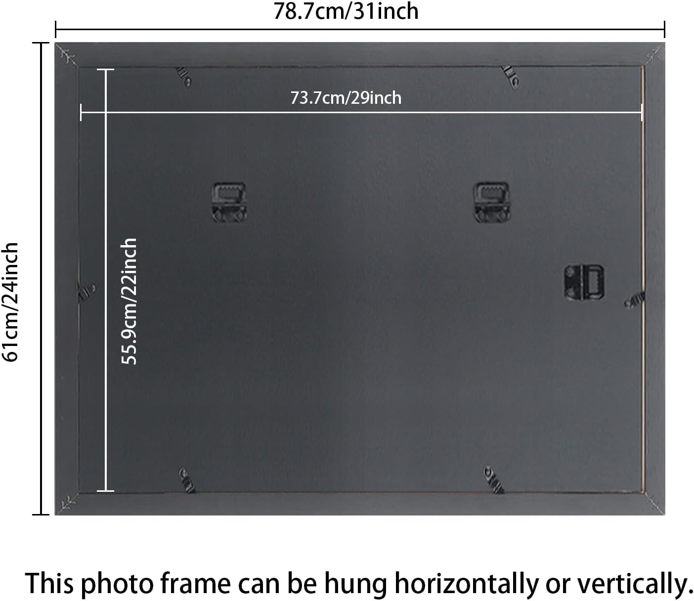 22x29 Picture Frame Black Solid Wood Poster Frame 18X25 with White Mat & Hanging Hardware Fits 22x29 or 18x25 photo frame (T23B2229W1825)