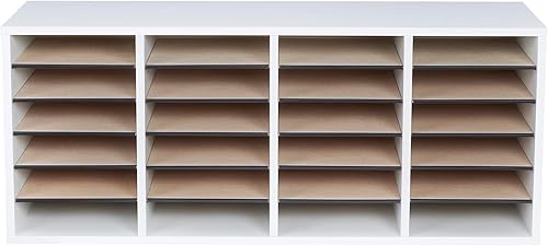 Vista 39 de Safco 9422GR - Organizador de papel y literatura ajustable de madera, 16 piezas ajustables, construcción duradera apilable, hogar, oficina, correo