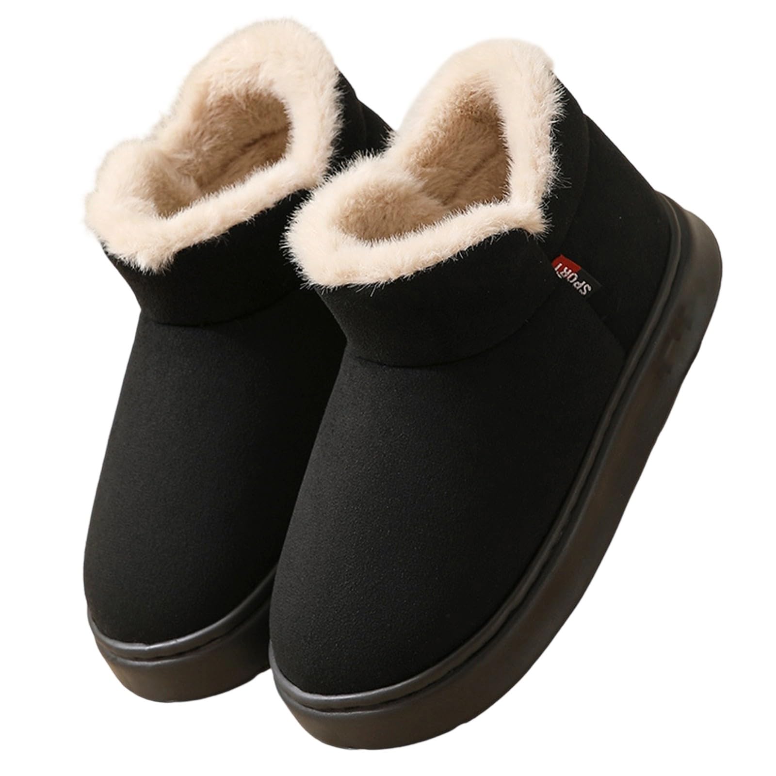 SKFLABOOF Winterboots Damen Gefüttert - Winter Chelsea Boots Women Western Wildleder Stiefeletten Cowboy Plateau Stiefel Flach Schuhe Elegant