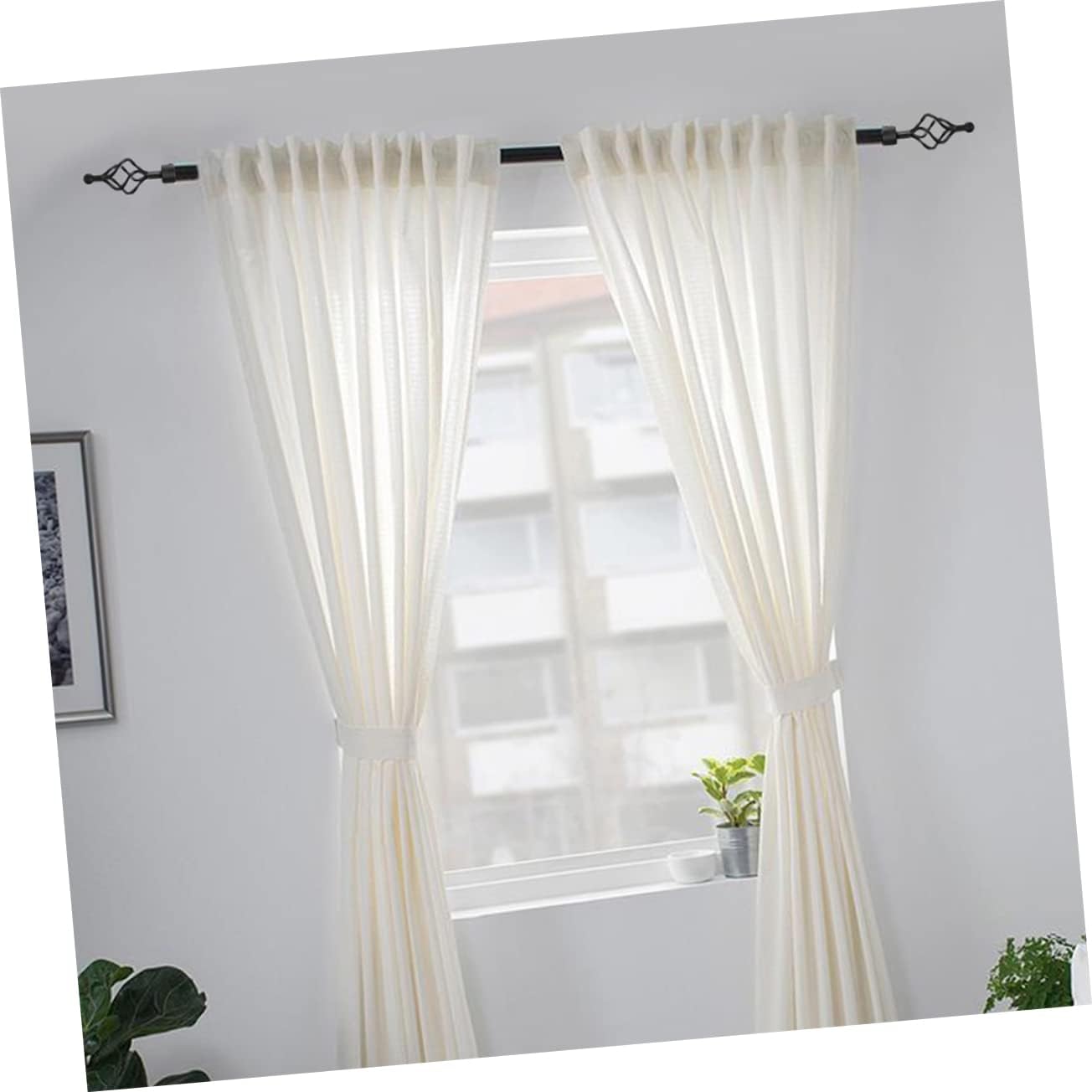 Cabilock 4pcs Decorative Curtain Rod End Caps Twisted Cage Finials for Window Rods Stylish Installation Material