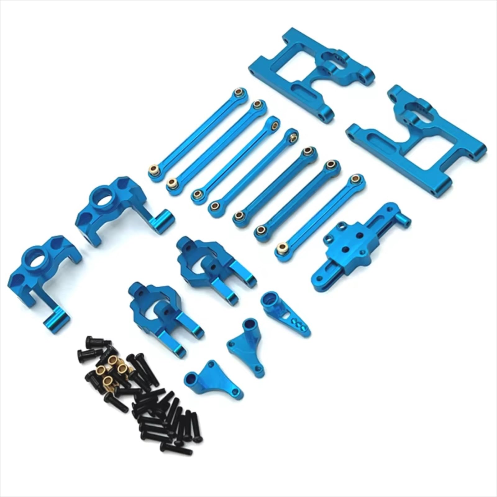 Knuckle sterujące RC do WLtoys 124006 12423 12427 12428 1/12 metalowy zestaw kubków na kierownicę RC samochód śledzone części i akcesoria ulepszenie wymiana i zastosowanie (niebieski)