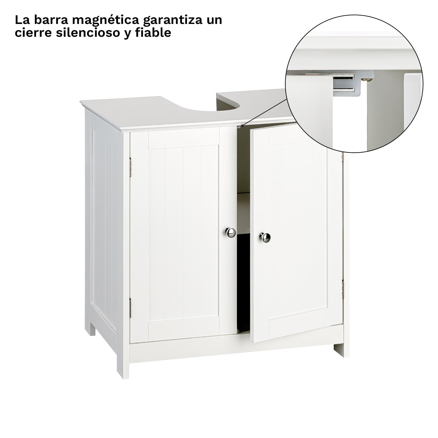 shelfmade Mueble bajo Lavabo Blanco Estilo rústico, 50 cm o 60 cm de Ancho Aprox. - Armario -(60 x 30 x 60 cm)