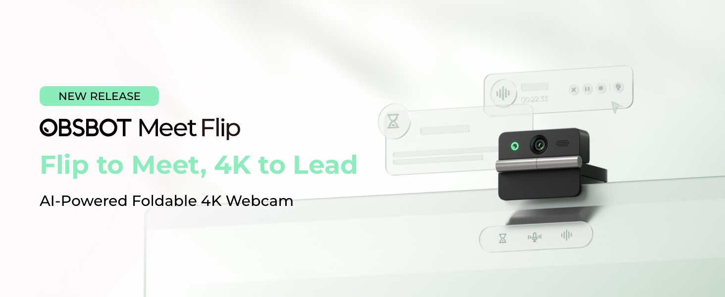 Amazon.com: OBSBOT Meet Flip Foldable 4K Webcam for Laptop with 1