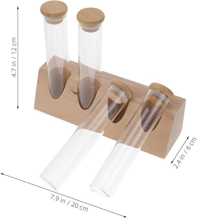 Set de Frascos de Vidrio con Soporte de Madera para Café y Té miniatura 3