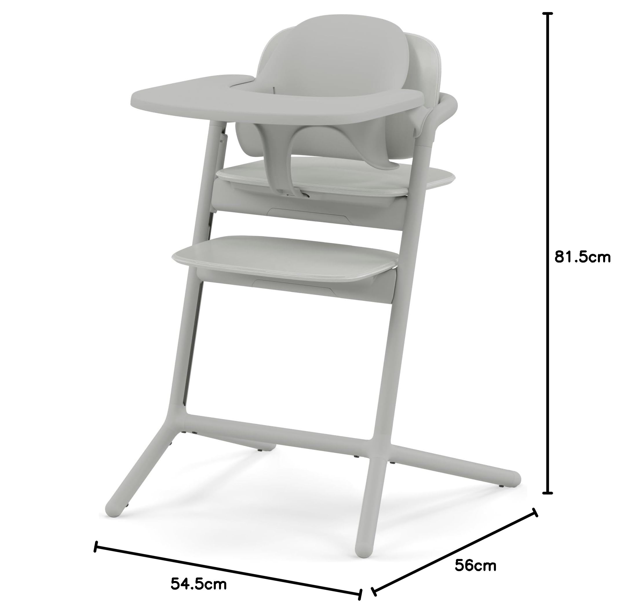 Cybex Gold LEMO Wysokie krzesełko 3 w 1, Rosnące, Do użytku od urodzenia dzięki oddzielnemu Cybex Bouncer, W zestawie zestaw dla niemowląt i tacka na przekąski, Drewno, Suede Grey (Zamszowy Szary)