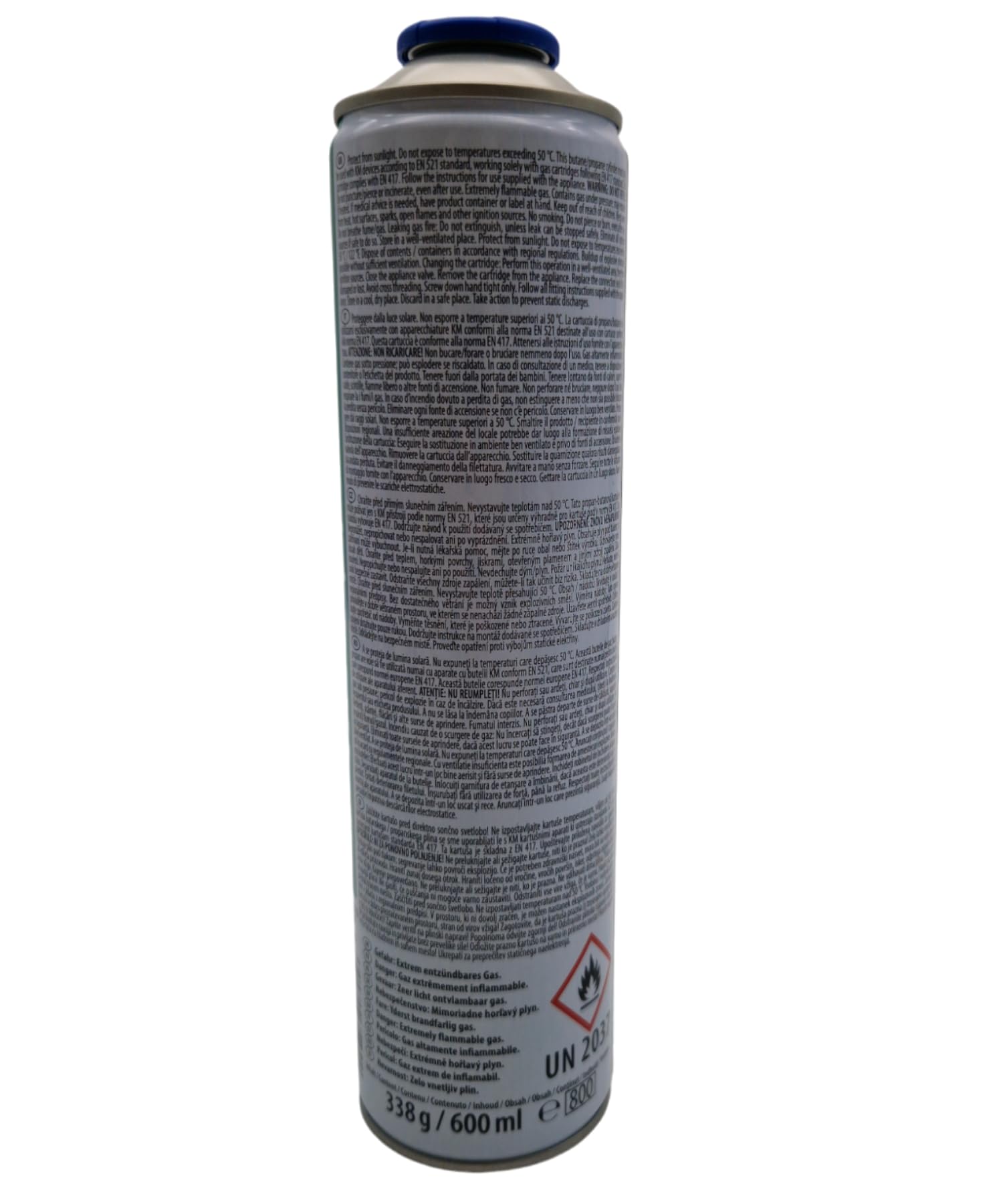 NOLA 12x 600ml (338g) Universalgas Gaskartuschen – 70% Butan / 30% Propan – Schraubventil EN417 – Campinggas für Unkrautbrenner, Lötbrenner, Gaskocher, Gasgrill & Outdoor-Einsatz – Made in Europe