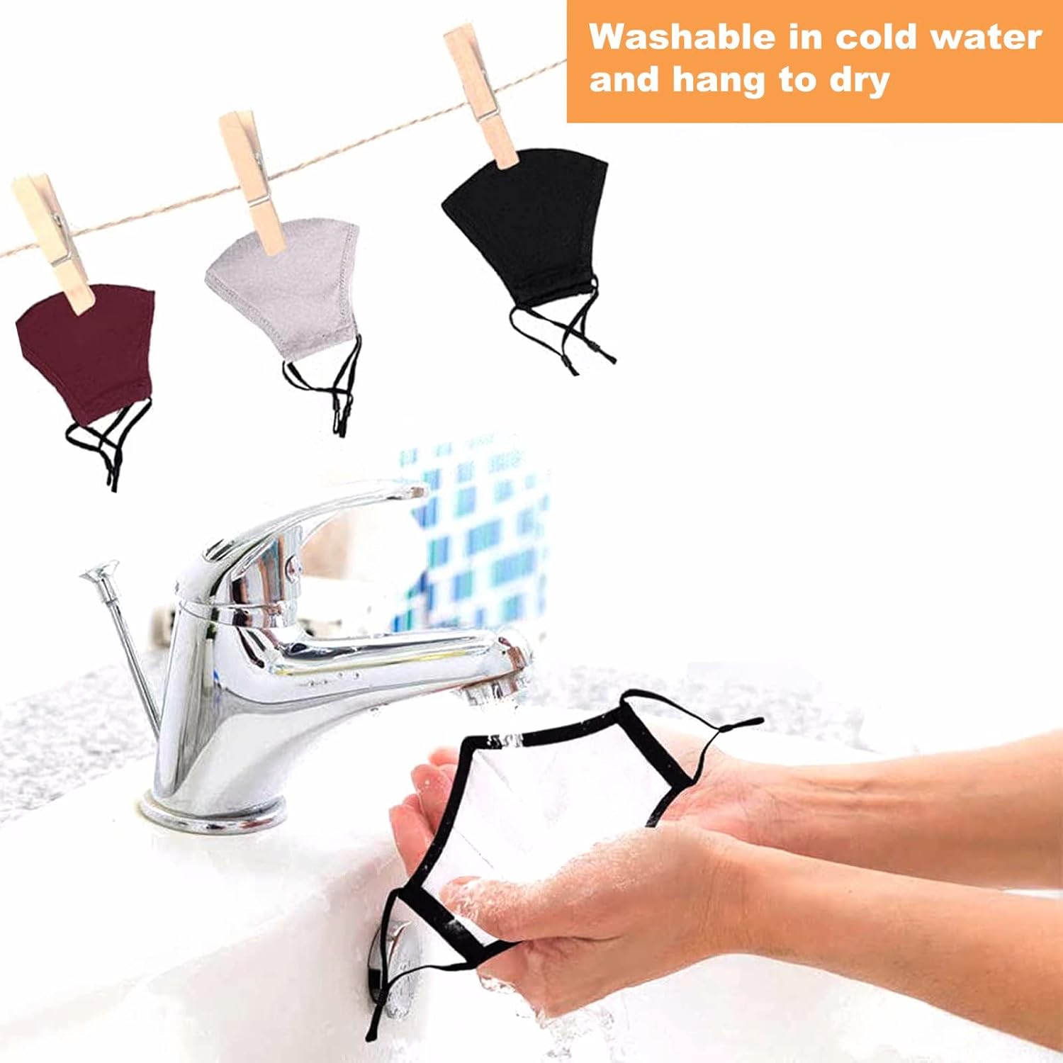 8 Pack Reusable Cloth Face Mask Washable with Adjustable Ear Straps & Nose Wire Comfortable Breathable Adult Cotton Face Masks,3 Ply Safety Mask for Women Men