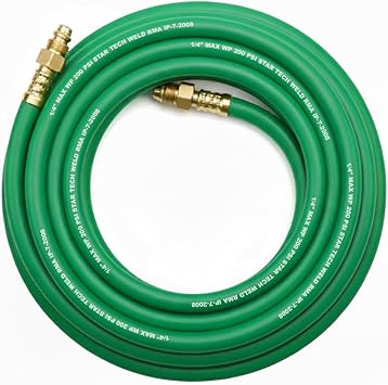 25 FT Argon Gas Hose, Inert Gas Welding Hoses for MIG/TIG Welding Regulator,Argon/CO2 Flowmeter Regulator Hose, 5/8" UNF-18RH, NPT Fittings, 25 Feet AH-25-G