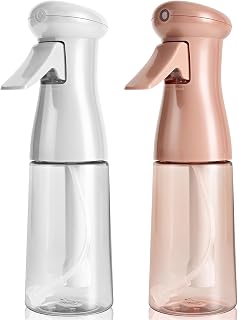 Spray Bottle For Hair, Continuous Mister Empty Spray Bottles, Ultra Fine Mist Water Sprayer for Hairstyling, Cleaning, Plants, Barbers, Salons, Essential Oil Scents - 2 Pack 6.8 OZ, White & Terracotta