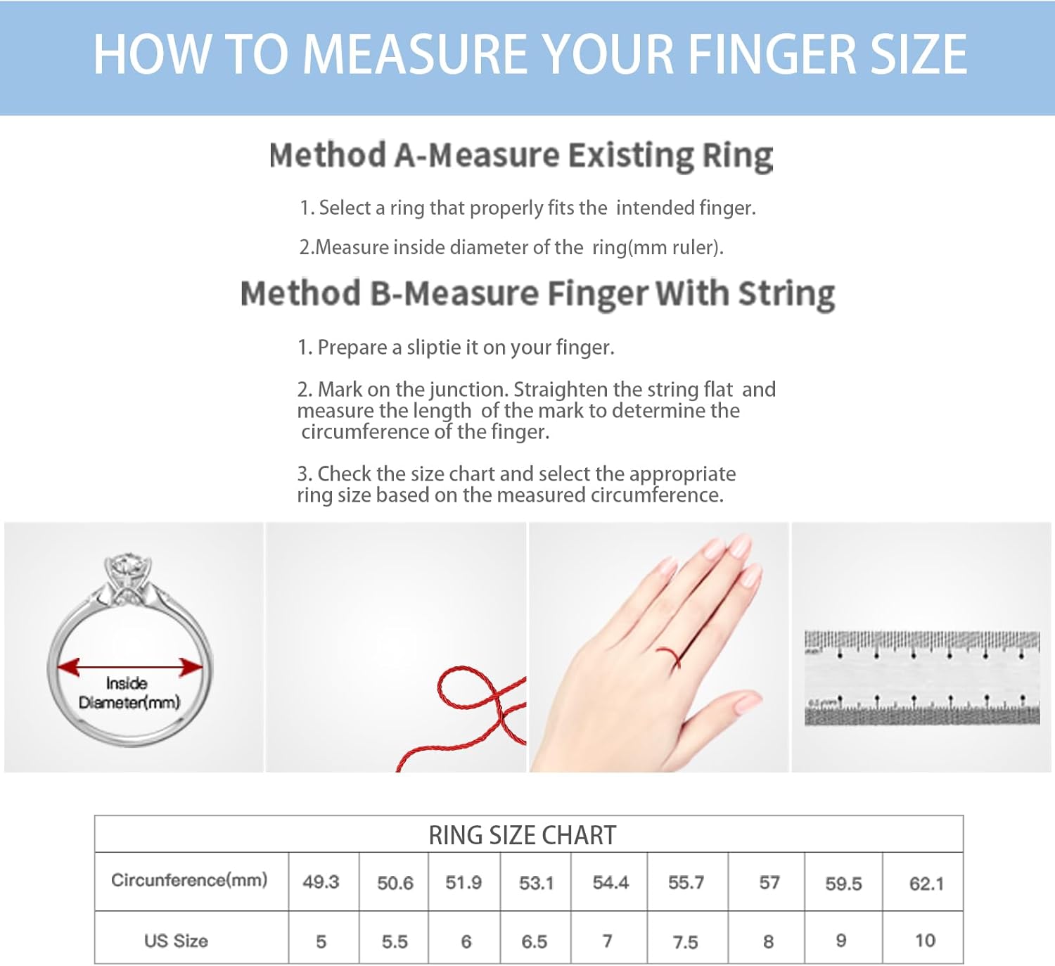 Birthstone Rings for Women 1.5ct Simulated Diamond Radiant Cut Cubic Zirconia Ring Sterling Silver Gemstone Birthstone Ring for Christmas Mothers Valentines Day Size 5-10 - Image 4