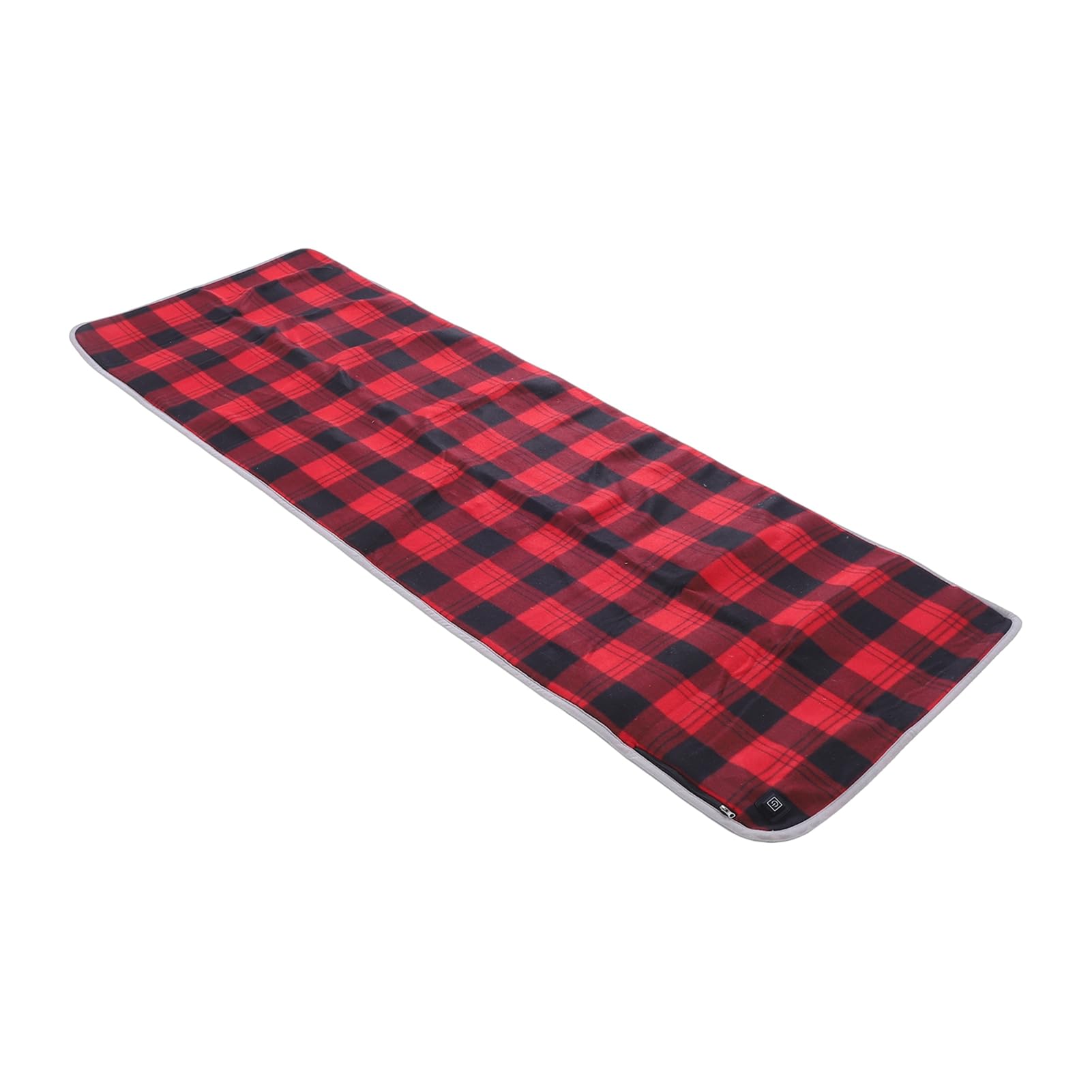 Sxhlseller Beheizte Schlafsackunterlage, 5 Heizzonen, USB-Innenfutter mit 3 Einstellbaren Temperaturstufen für Camping, aus Rot Kariertem Fleece-Material, Tragbare Größe 180 X 60 cm