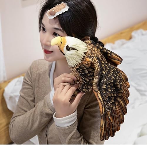 Miniatura 6 de Peluche realista de águila – Animal de peluche de alas extendidas de 11.8 pulgadas – Juguete de almohada esponjoso – Lindo peluche de águila calva
