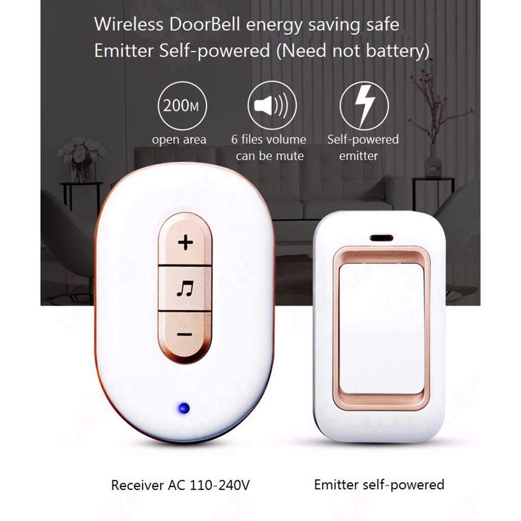 Timbre inalámbrico Resistente al Agua, 48 Canciones con luz Intermitente Inteligente, Timbre autoalimentado, 1 transmisor, 3 receptores, Rango de transmisión ultralargo d,Plata