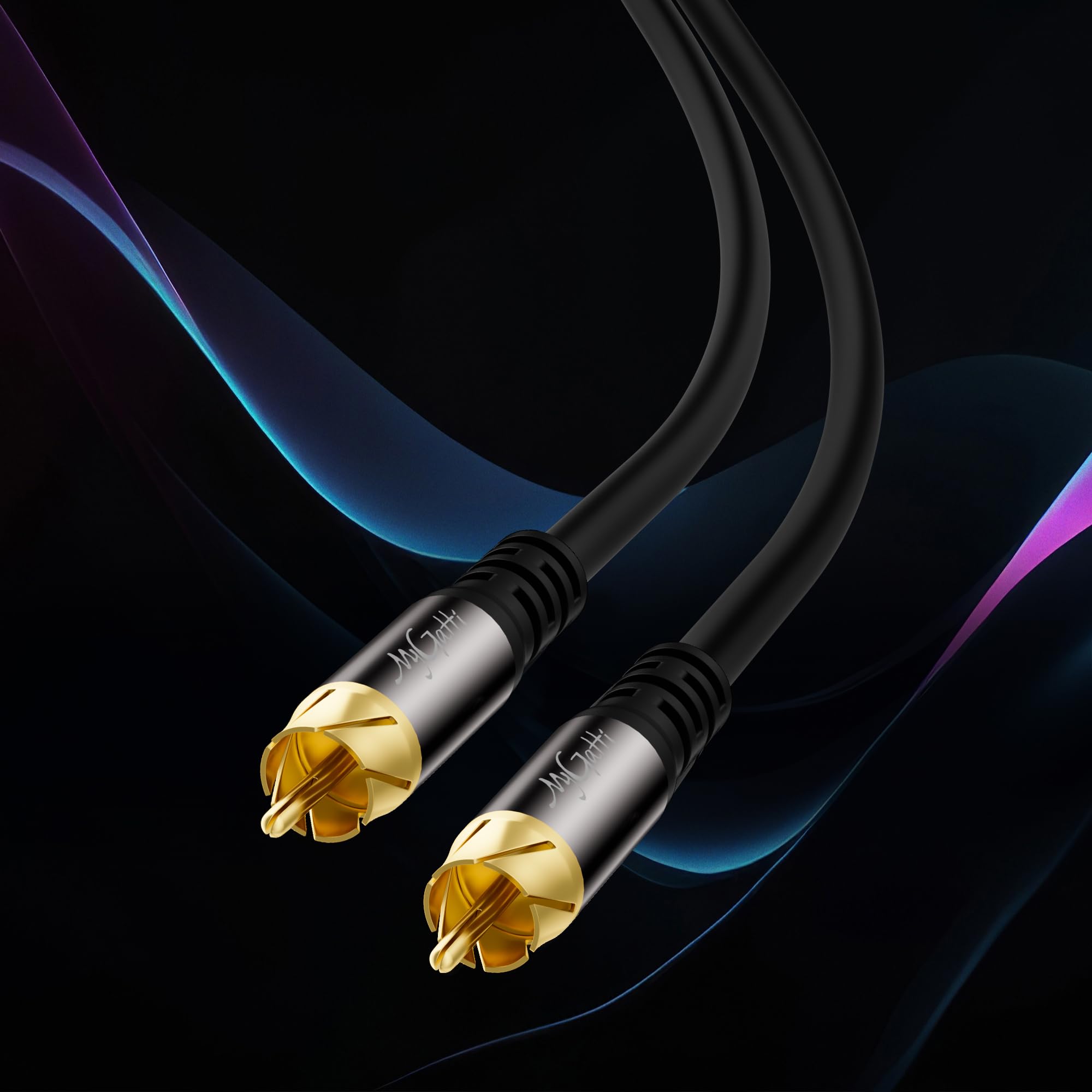 Cavo subwoofer 20 m,cavo RCA a RCA,doppia schermatura S/PDIF cavi Cinch coassiale digitale,per home theater,HDTV,subwoofer,sistema Hi-Fi,amplificatore,rame stagnato, +5 fascette