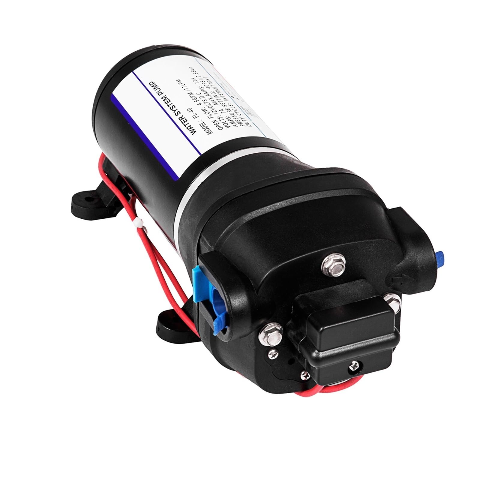 Cczrd Fl-40 17L 40Psi 12V Diaphragm Water Pump 10L/Min 17Psi 17L/Min 40Psi High Pressure Automatic Self Priming Misting Booster Car Marine Smooth Operation Flow Steady Reliable(Fl-40 17L 40Psi)