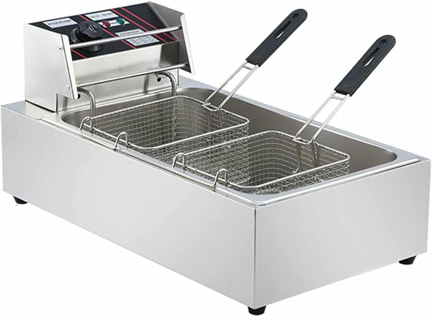 Stainless Steel Frying Of Large Capacity Of 20 L For Countertop, Commercial Fryer, Electric Fryer With Basket And Lid For Restaurant, Domestic Kitchen ~/