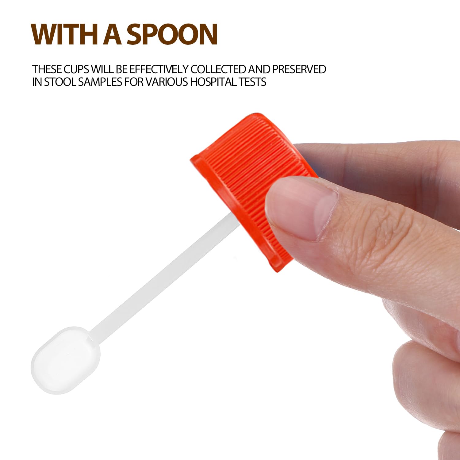 10pcs Stool Specimen Cups with Lids, 25-30ml Stool Cups Stool Container with Spoon Lid