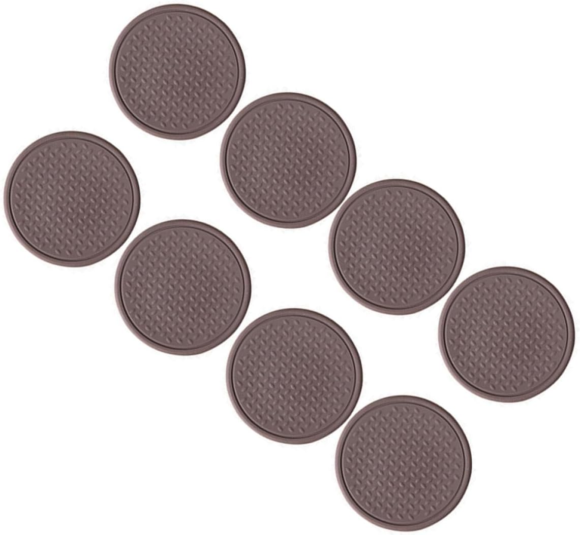 Homoyoyo 8pcs Silicone Furniture Leg Pads Non-Slip Anti-Friction Table and Chair Feet Protectors Self-Adhesive Brown 40mm for Hardwood and Carpet Floors