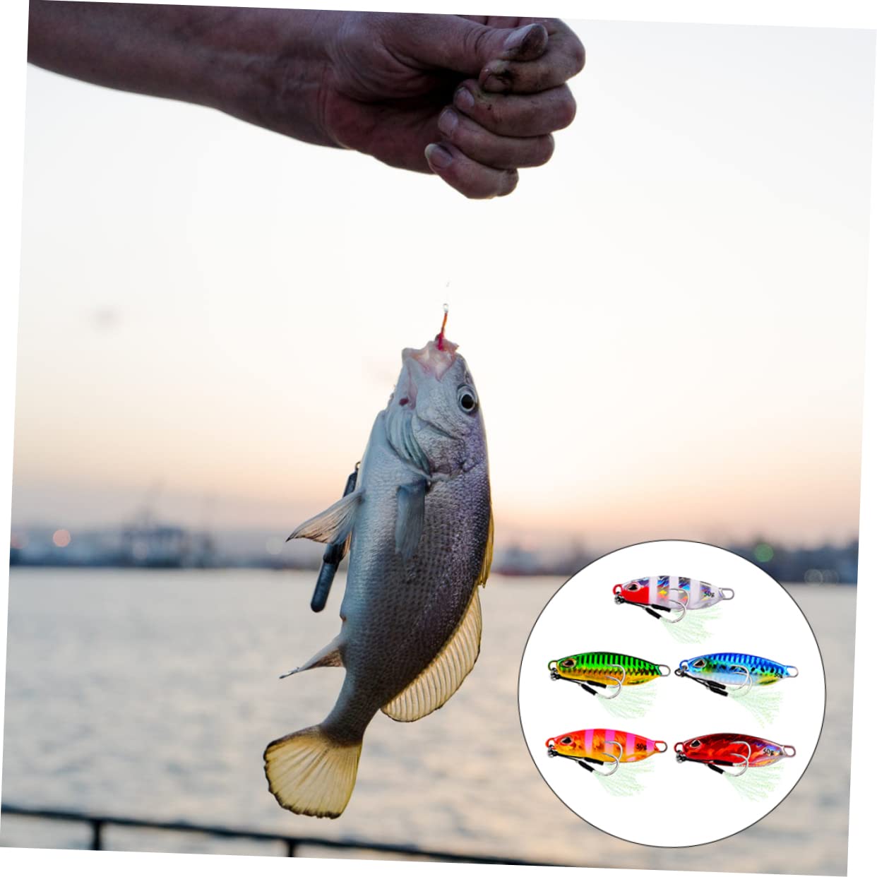 Toddmomy 5 Pezzi Esche da Pesca Metalliche Lure Riflettenti a Forma di Pesce per Pesca Outdoor Esca Creativa Affondante di Artificiali Resistenti e Realistici per Spinning e Surfcasting