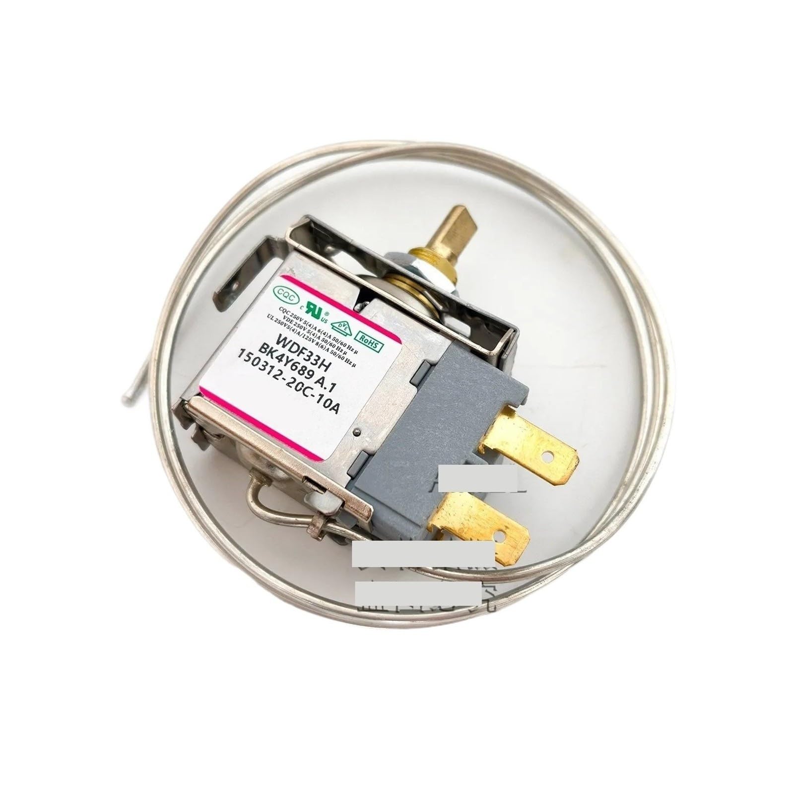 Interruptor mecánico del termostato del refrigerador WDF33H BK4Y689 montado con Tornillos