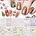 EBANKU 12 Feuilles Nail Autocollant Noël Sticker Ongle Décalque de Transfert Forme Flocons de Neige Bonhommes Père Noël Autocollants Pochoirs Décoration Manucure Bricolage Cadeau