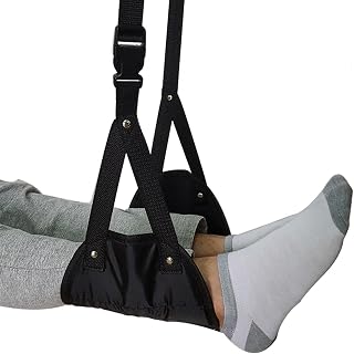 Anwangda Foot Hammock Ergonomic Foot Rest, Airplane Footrest Under Desk Portable Plane Leg Rest Travel Accessories for Computer Desk/Gaming Chair Leg Rest(size:Black)