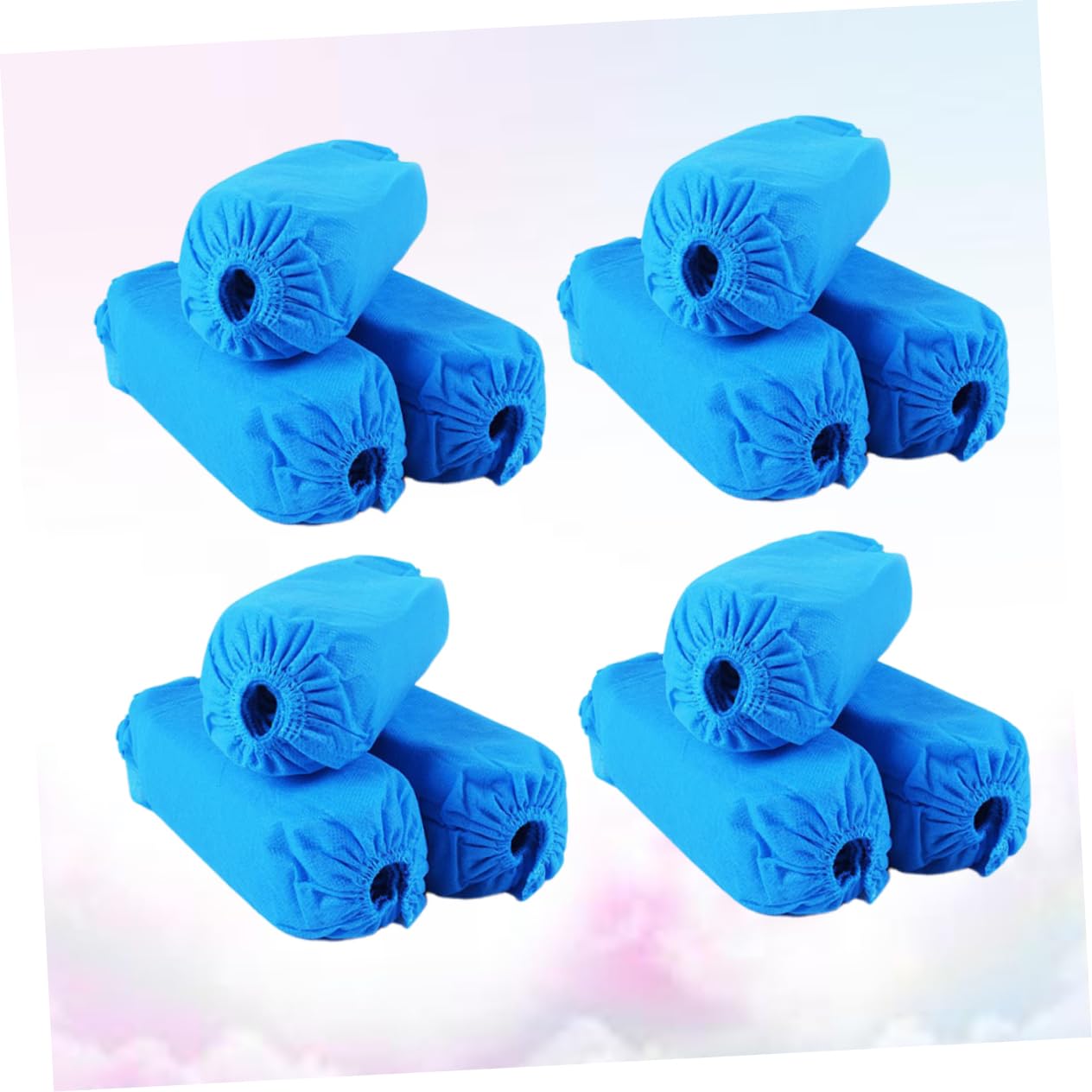 Ciieeo 100PCS Disposable Nonwoven Fabric Shoes Cover Breathable Thicken Non Slip Elastic Band Protector for Home Kitchen Travel Camping Blue