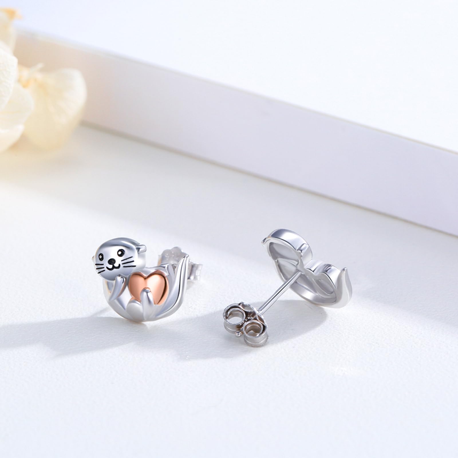 Dinosaur/Elephant/Butterfly/Raccoon/Butterfly/Snake/Guinea Pig/Duck/Otter Stud Earrings 925 Sterling Silver Dinosaur Earrings Dino Jewelry Gifts for Girls Women…