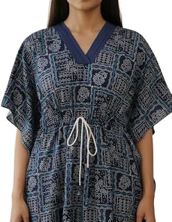 Women's Kaftan Nighty Soft Breathable Cotton Loungewear Stylish Printed Maxi Dress Relaxed Fit Comfort Sleepwear Casual Ho... Price In India