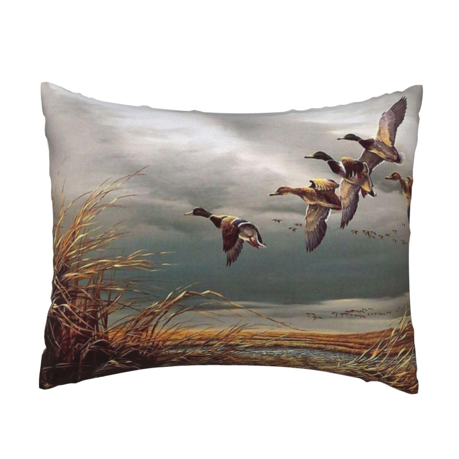 GSGCSBYMLG Hunting Flying Wild Ducks printed Pillow Case 20x26in Cushion Cover