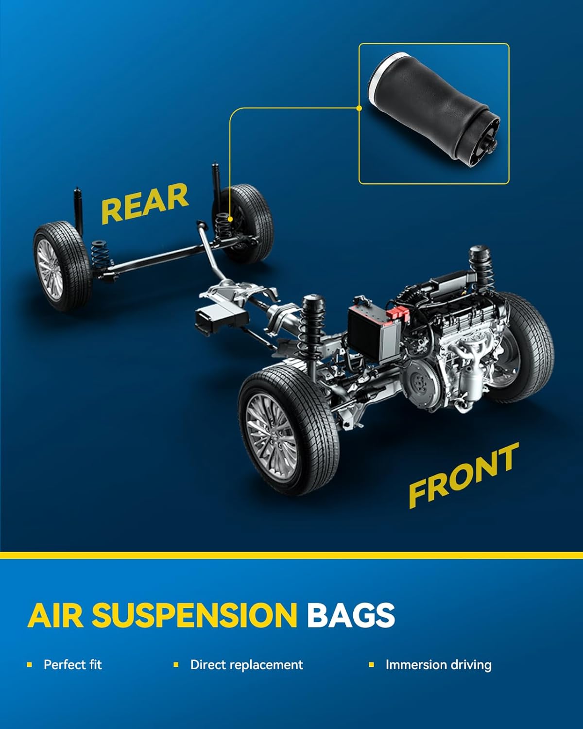 PHILTOP Rear Air Bags Suspension Kit for 2000-2006 X5(RearSpringTypeAir), 949996/949951 Air Spring Suspension Set of 2