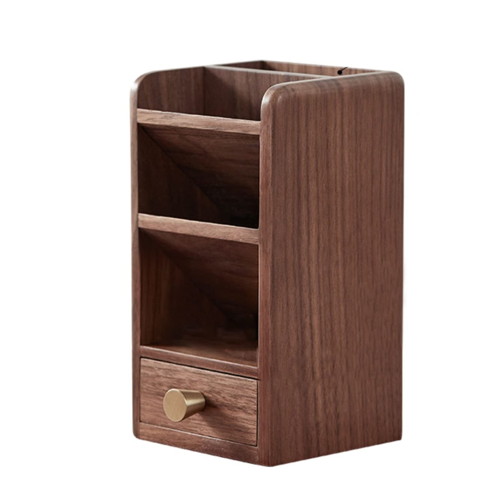DUMRALBQE Wooden Pencil Pot Solid Wood Slanted Pen Holder Office Stationery Organizer for Home Office