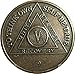 5 Year Antique Bronze AA Medallion Alcoholics Anonymous Sobriety Chip