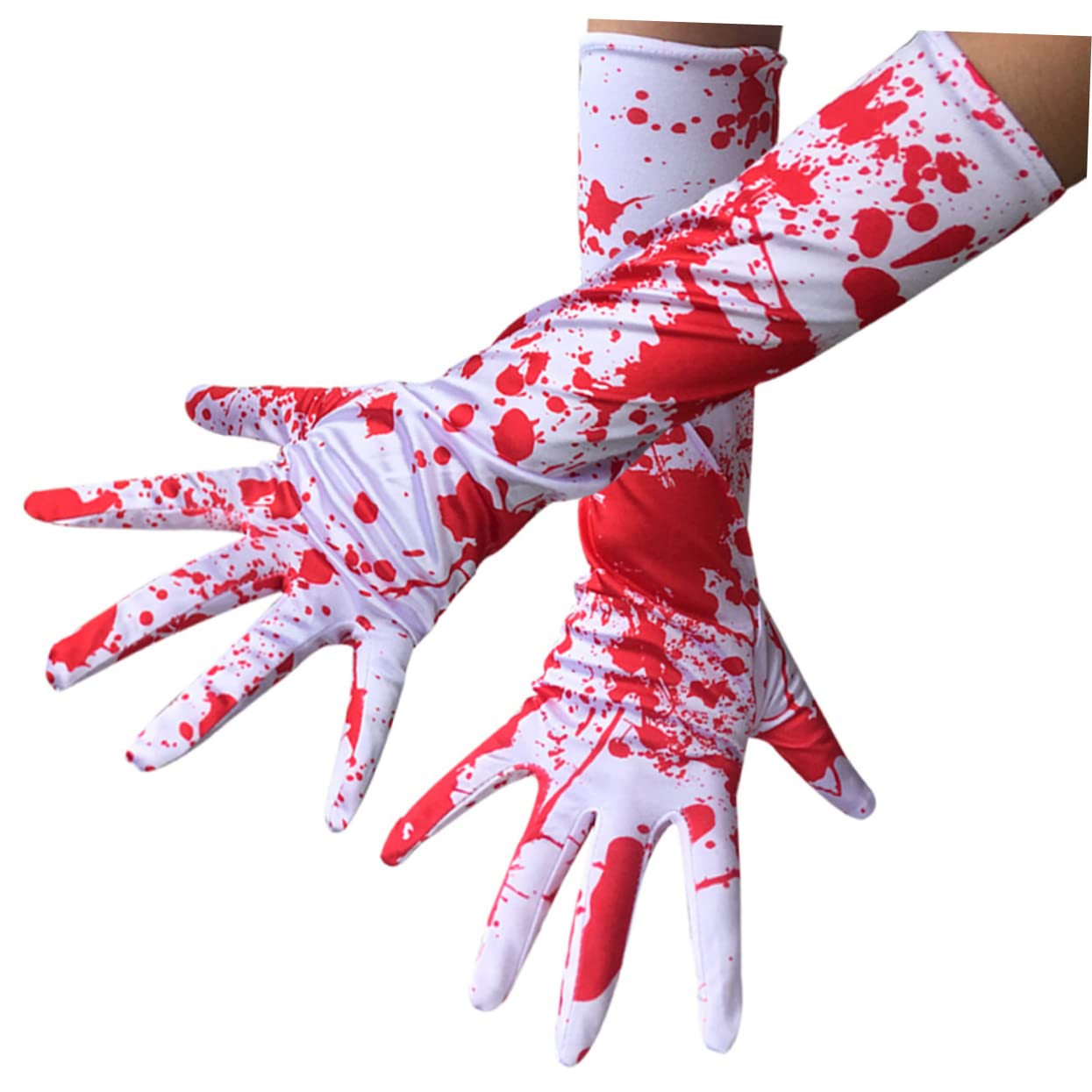 COLLBATH Bloody Gloves for Men 1 Pair Gloves Costume Bloody Horror Gloves Halloween Decor Masquerade Gloves Cosplay Accessories Red