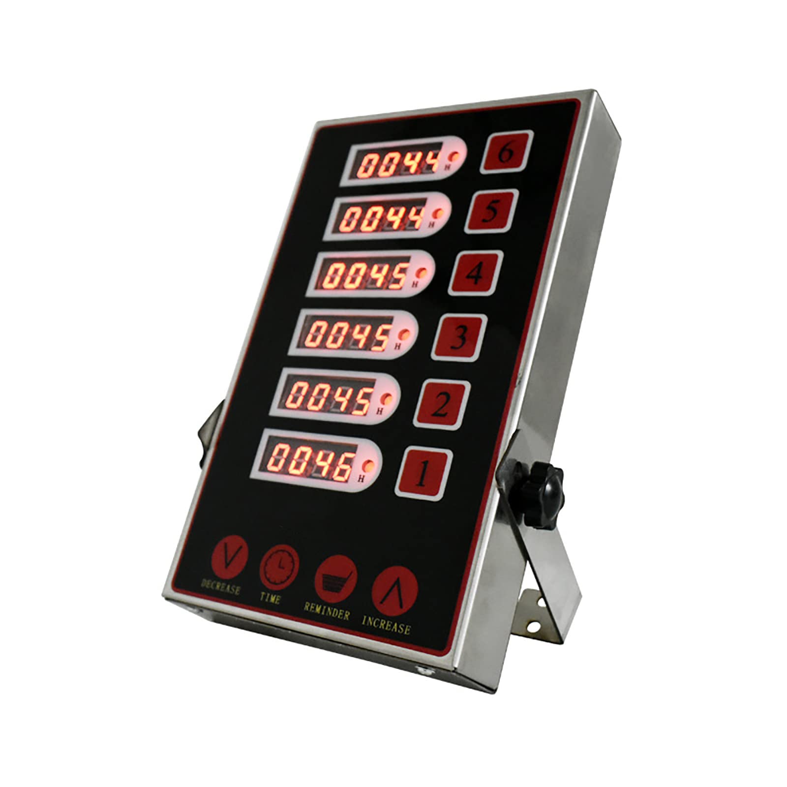 Temporizador de Cocina Comercial, temporizadores de cocción de 6 Canales, Pantalla LED Transparente de Acero Inoxidable, con Alarma Fuerte recordatorio de cocción, para cocinar Hamburguesas en múlti