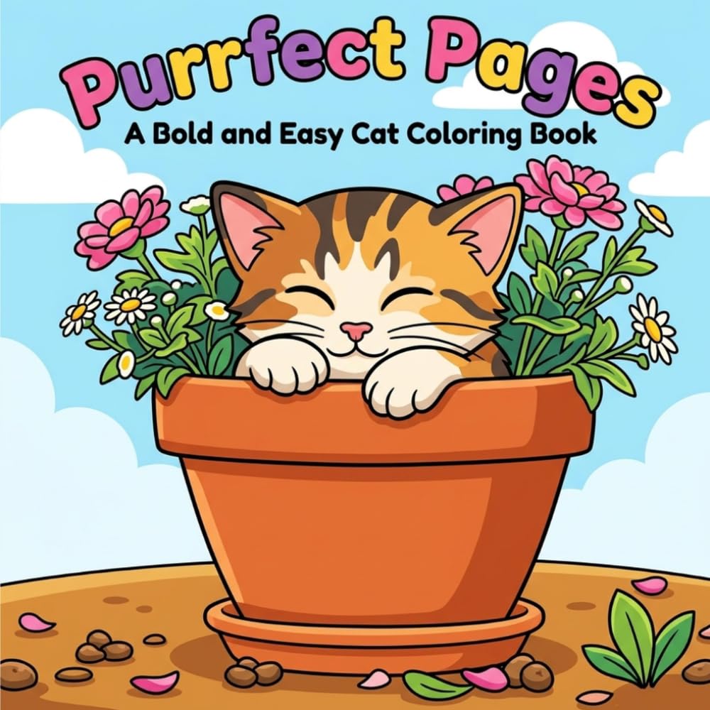 Purrfect Pages: A Bold and Easy Cat Coloring Book