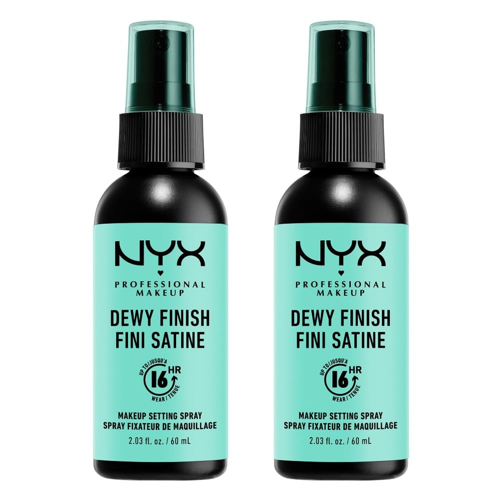 Setting Spray, Long Lasting Formula, Fixing, Lightweight, Vegan Formula, Dewy Finish, Pack of 2, 60 mL